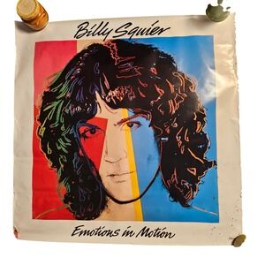 Billy Squier Emotions in Motion VTG 1982 Promo Poster 36x36 Capitol Andy Warhol